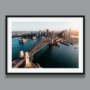 Fotoprint Sydney Harbour Bridge en Opera House: muurkunst skyline Australië