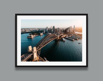 Sydney Harbour Bridge & Opera House Photo Print: Australia Skyline Wall Art