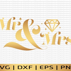 Mr and Mrs SVG Vector File  Wedding svg file  Bride and Groom svg  Wedding Iron on svg  Wedding dxf file  SVG cut file  SVG download