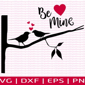 Love Birds Svg Valentine Svg Love Birds On A Branch Svg Etsy