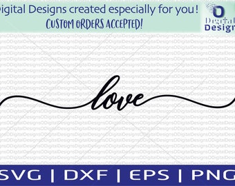 Love svg flourish  Love SVG File   Love DXF   Love Cut File  Love PNG  Love Cricut  Love Silhouette  Love Cutting  Instant download