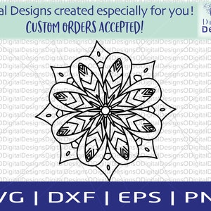 Mandala svg Svg files for cricut Zentangle svg Boho svg Flower svg Glowforge svg files Shadow box svg Mandala stencil design Faith svg