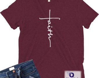 Fe Cruz SVG Fe cruz camisa Cruz Fe svg Jesus svg Cruz corte archivo eps dxf png Fe Cruz corte archivo Faith cross decal