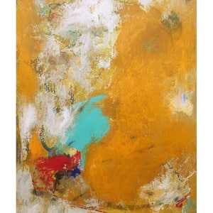 È estate - Colori caldi e brillanti pittura di paesaggio Tecnica mista su carta ad acquerello - Arte a prezzi accessibili