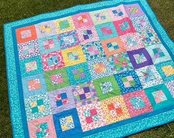 Large patchwork quilt and cushion covers