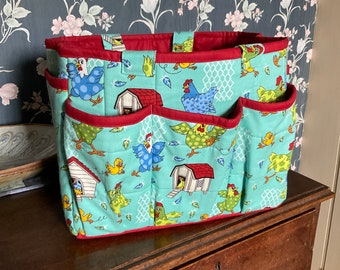 Bolsa de tela con forma de pollo