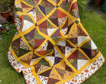 Edredón de patchwork más funda de cojín