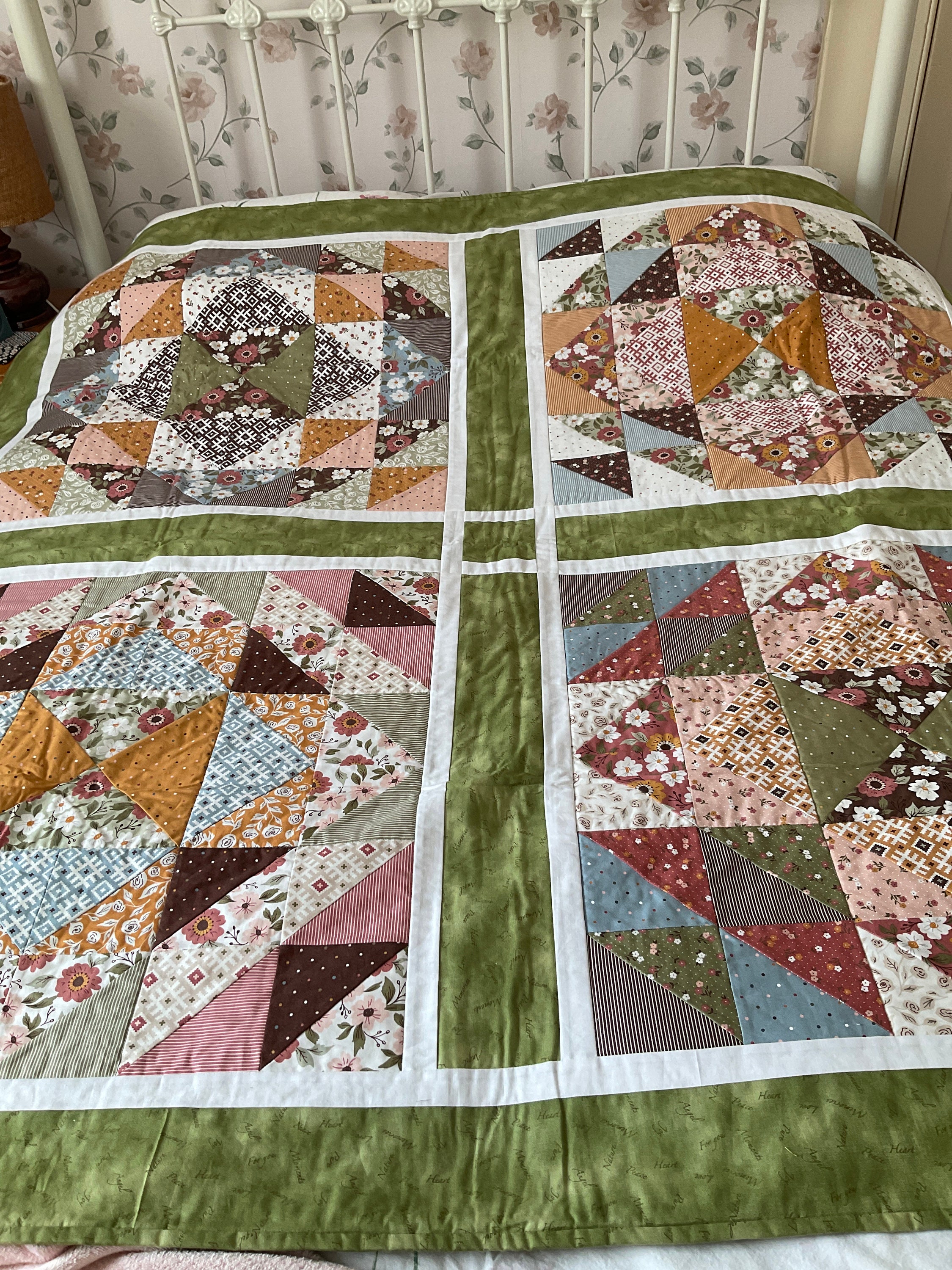 Large Handmade Patchwork Quilt - Etsy