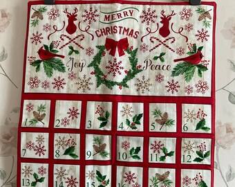 Calendario de Adviento rojo y verde