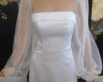 Detachable Wedding Gown Puff Tulle Soft Sleeves