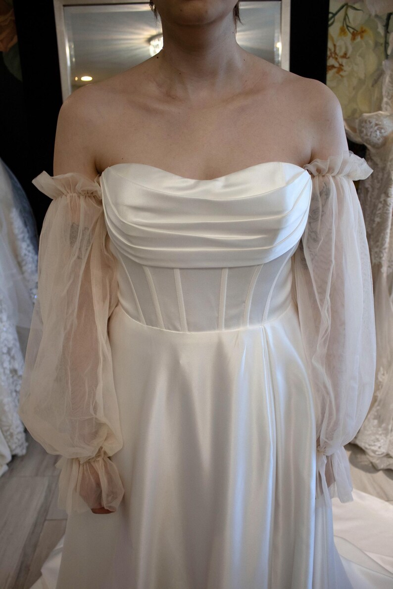 Detachable Wedding Gown Puff Tulle Soft Sleeves - Etsy