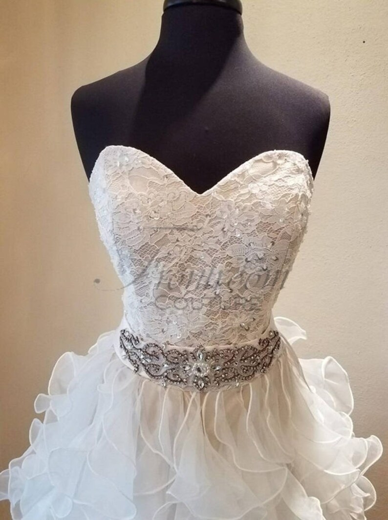 KYA Sweetheart Fitted Lace Bodice Chapel Train