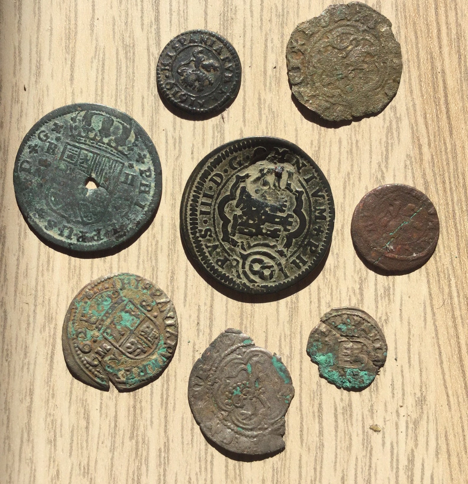 Eight Assorted Spanish Copper Coins 1600 to 1722 One Has Been Etsy