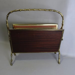 Maison Baguès - vintage newspaper rack - brass - 1950s - France - Mid Century