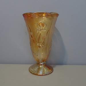 Marigold Carnival Glass Vase-America-early 20th century