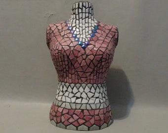Mosaic torso / bust - with antique French porcelain tiles - handmade - unique