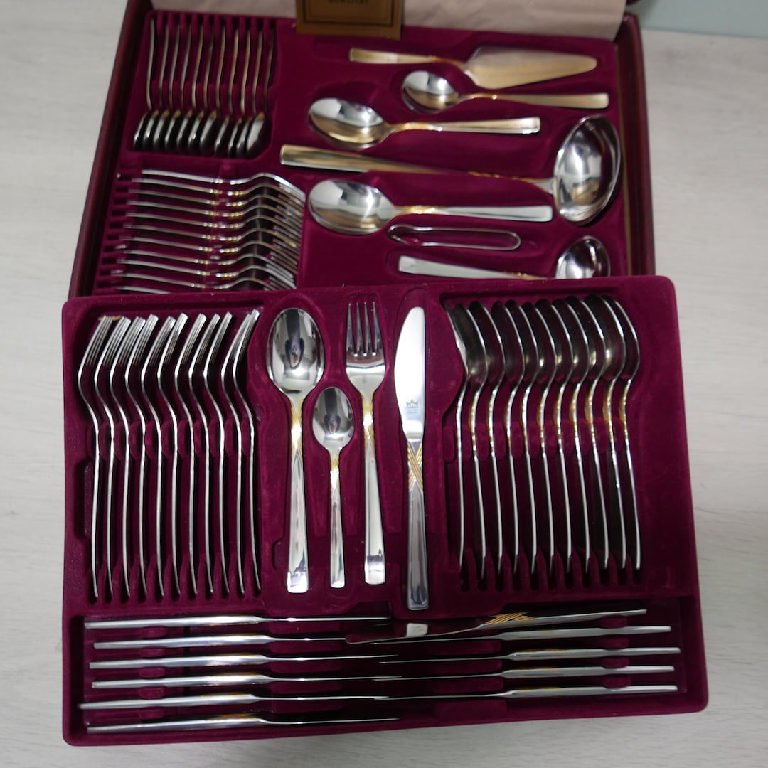 SBS Solingen - Cutlery Set 12 Persons 70-piece - 23/24 Carat Gold