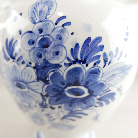 【希少美品】オランダ　ロイヤル　デルフトブルー　花瓶 オランダ ロイヤルデルフト フラワーベース アンティーク 共箱 和蘭手
