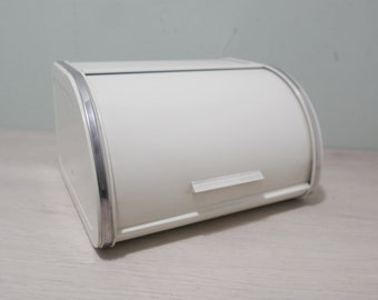 Brabantia bread bin - Netherlands - vintage - 1970s - white metal - small size