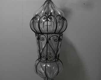 Venetiaans glazen hanglamp met ijzeren frame Italië Etsy België