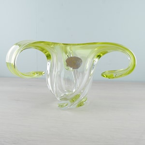 Val Saint Lambert - green crystal vase - 60s/70s - vintage