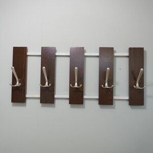 Vintage coat rack - wood, metal - 1970s