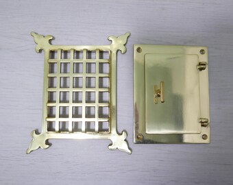 Brass viewing window door - vintage 1970 - door viewer