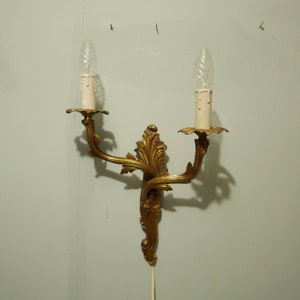 Wall lamp - 2 brass candlesticks - vintage from the 1950s