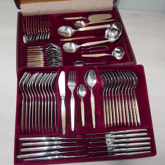 SBS Solingen - Cutlery Set 12 Persons 70-piece - 23/24 Carat Gold