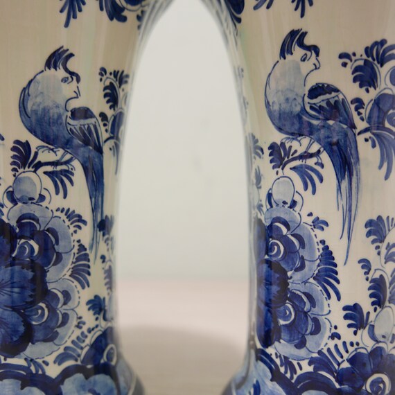 希少ヴィンテージ　オランダ　デルフト焼き　花柄 陶器瓶 デルフト ブルー - 陶器の花瓶 2 個セット - オランダ - 1980
