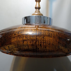 Vintage Brown space age design pendant lamp - 70s