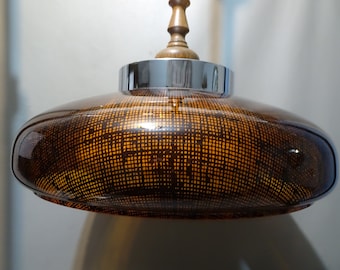Vintage-Hängeleuchte im Space-Age-Design aus den 1970er Jahren in Braun