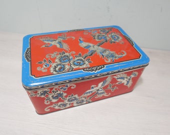 Art deco tin - Belgium - 1930 - large tin metal box with various birds