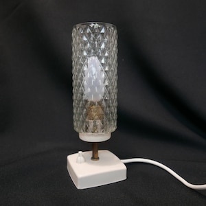 Vintage bedside lamp - 1960s - glass and plastic - Belgium