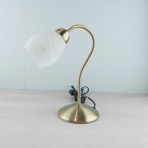 Vintage table lamp - brass and glass - 1980s - Netherlands