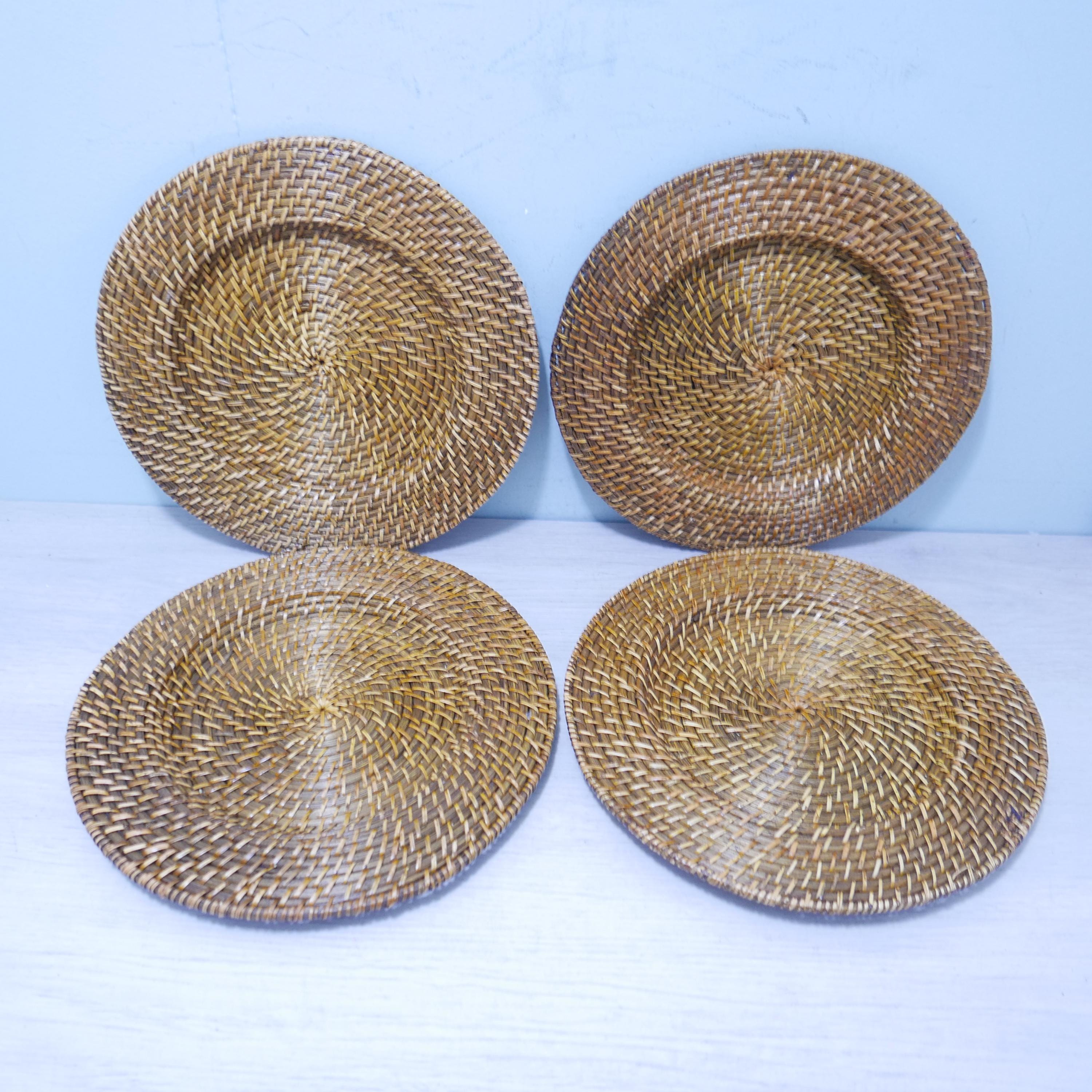 Lot De 6 Dessous D'assiettes En Cannage Rotin – Naturel (Bon état)