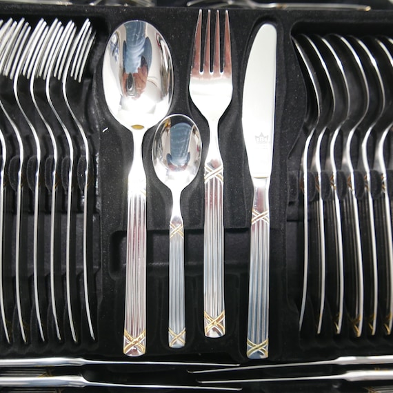 SBS Solingen - Cutlery Set 12 Persons 70-piece - 23/24 Carat Gold