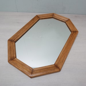 Vintage mirror with oak frame - 1970