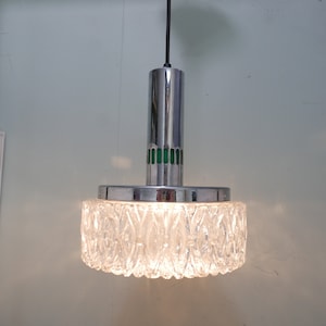 Space Age pendant lamp - 60s - design - chrome and glass