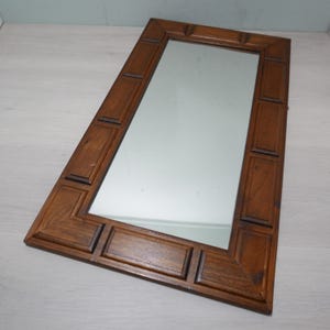 Vintage mirror with oak frame - 1970 - Netherlands