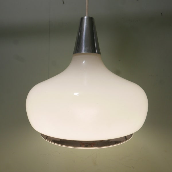 Vintage glass hanging lamp - 1970 - Europe