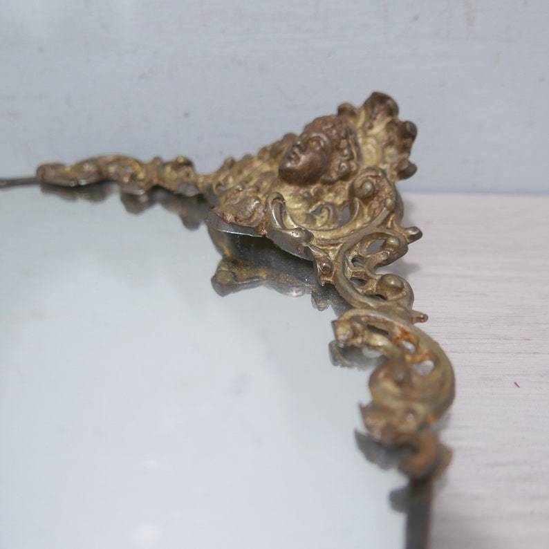 Spiegel met bronzen ornamenten antiek uit begin 1900 afbeelding 7