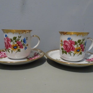 Set mit 2 Vintage Porzellantassen und Untertassen - Winterling, Bayern - Deutschland