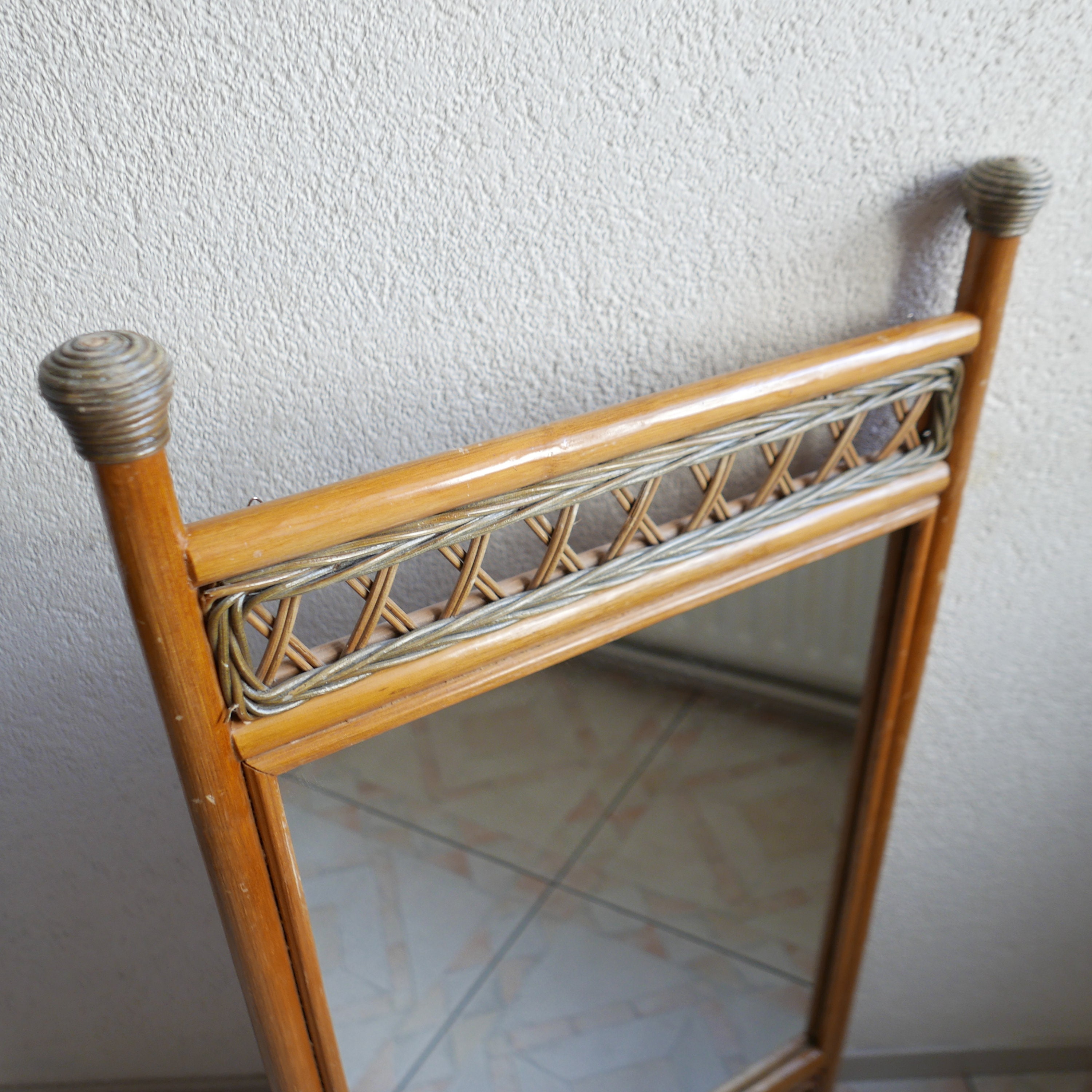 ヴィンテージ　ラタンミラー　アンティーク ヴィンテージ ラタンミラー – フランス、ヨーロッパのアンティーク