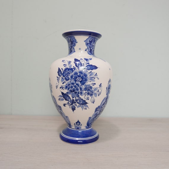 デルフト ブルー セラミック花瓶 - オランダ - 1980年代 - デルフト
