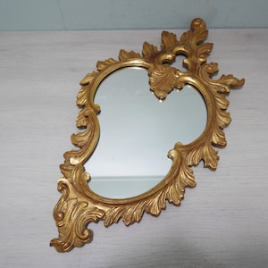 Vintage gilded mirror - 1970s - wood