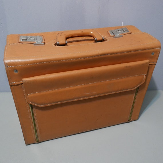 Franzen-Briefcase/pilot case-leather-Germany-1970s