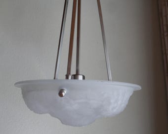 Discontinued Ikea Tallbyn 3 Opal Glass Lamp Pendant, Nickel Plated