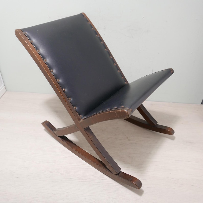 Small Rocking Footstool Vintage Footstool - Rocking Footstool - 1950s/1960s - Wood and ...