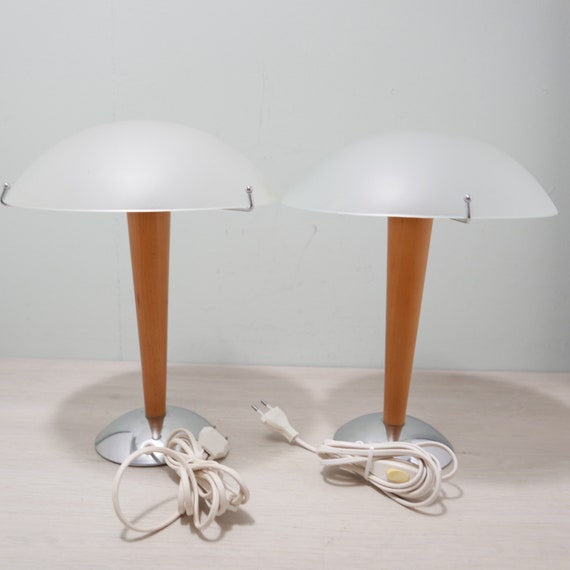 Onderhoudbaar gek Milieuvriendelijk Vintage Ikea Kvintol Table Lamp Glass Wood Chrome 1990 - Etsy